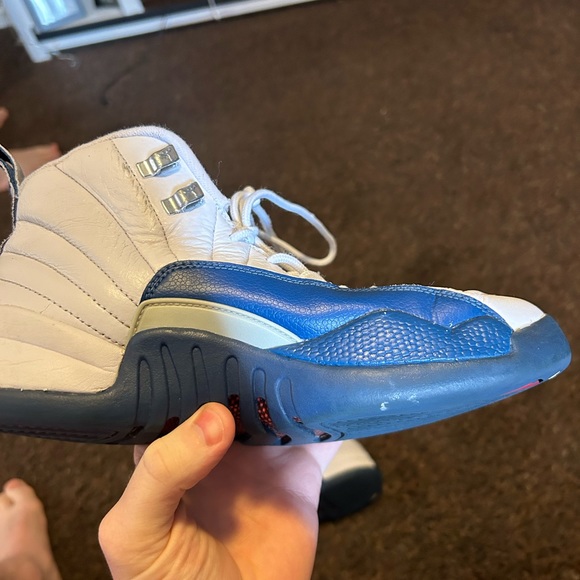 Air Jordan 12 Xii Retro Bg White French Blue B-grade Gs 6y 153265 113 - Picture 4 of 11